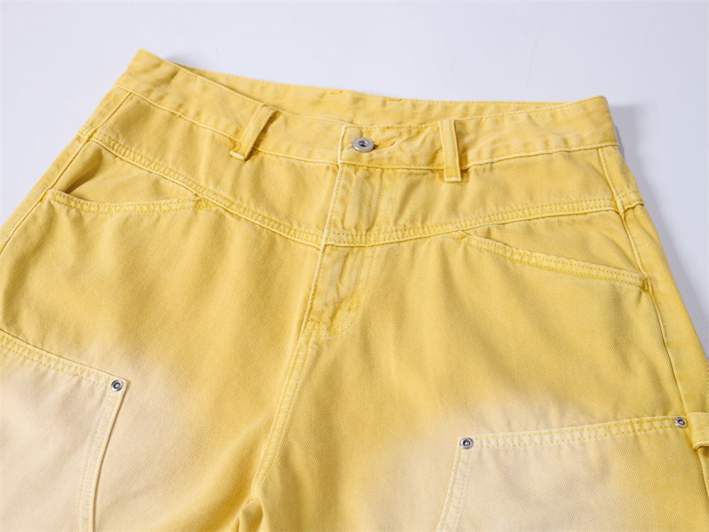 Baggy-Denimshorts für Herren – gewaschene Carpenter-Style-Jeansshorts für Streetwear