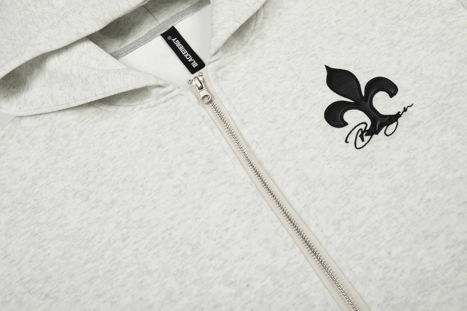 Sudadera con cremallera estampada con cruces y flor de lis – Cárdigan oversize vintage estadounidense