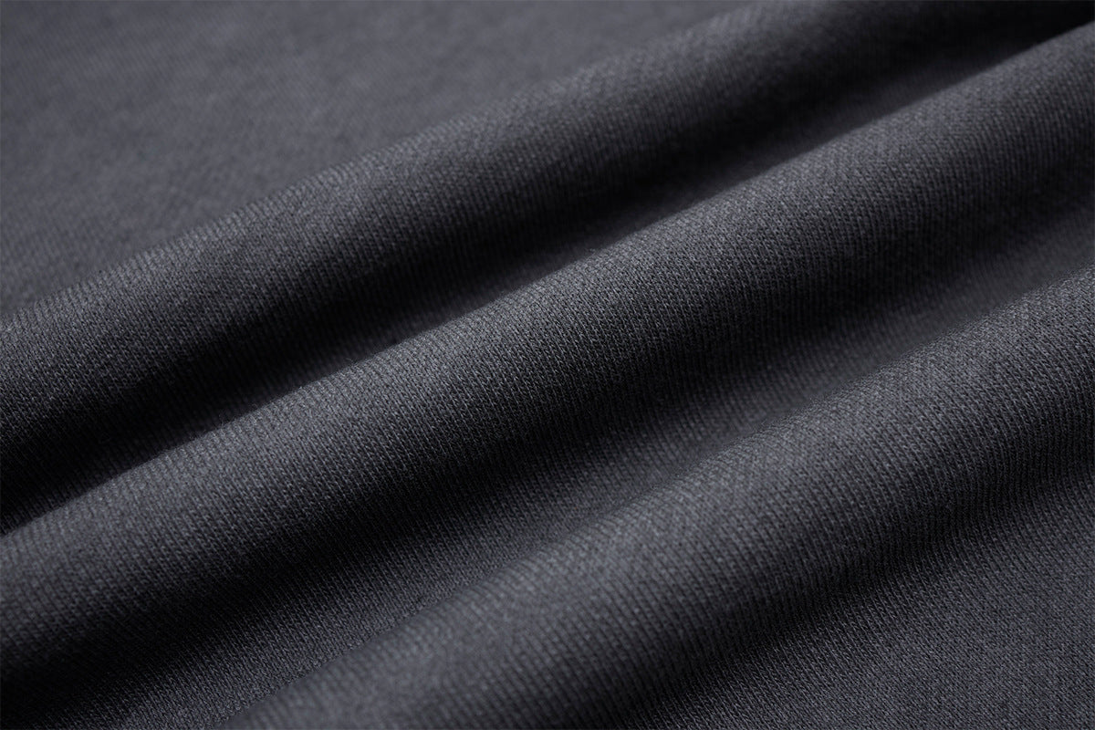Long Sleeve Acid Wash Shirt with Celestial Print & Raw-Edge Seam Detail
