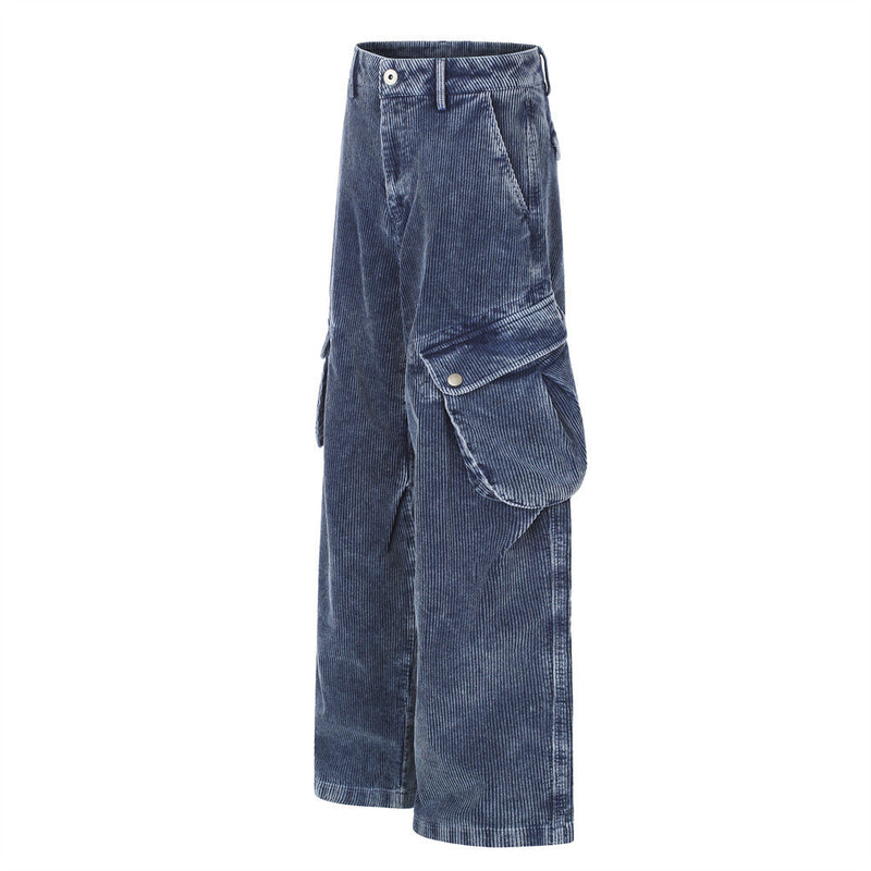 Herren-Cargohose aus Cord – Weites Bein, viele Taschen, Vintage-Washed-Look