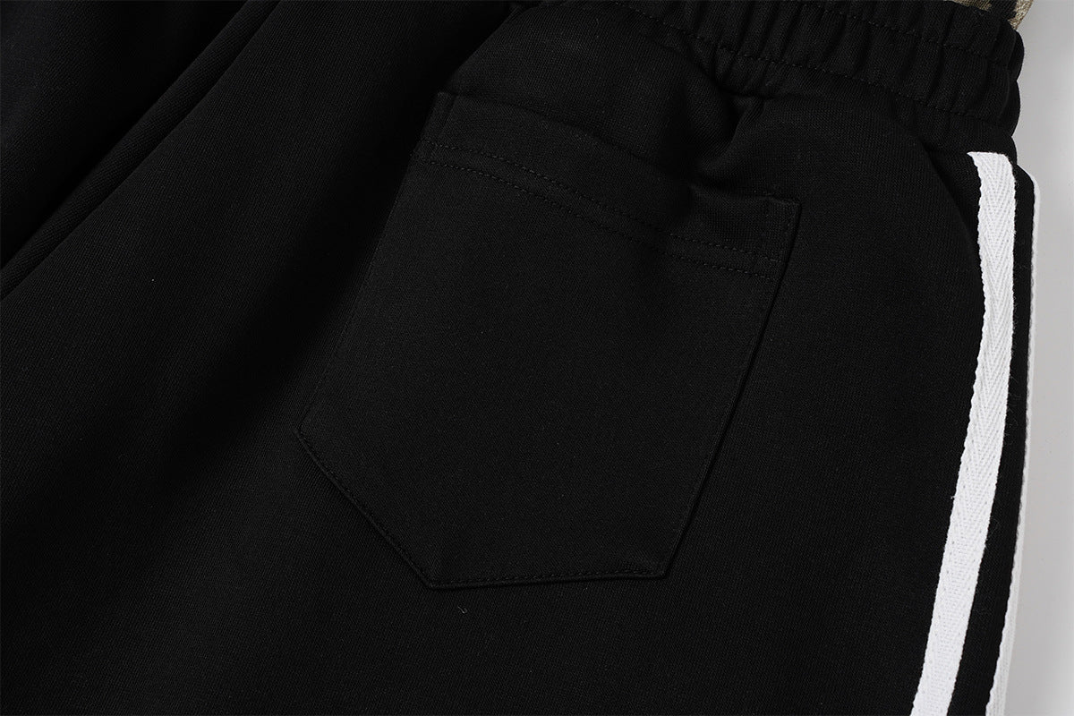 Wide Leg Sweatpants with Leopard Waistband & Pegasus Embroidery