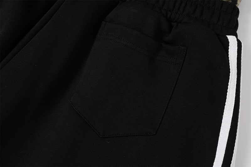 Wide Leg Sweatpants with Leopard Waistband & Pegasus Embroidery