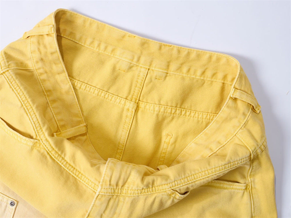 Baggy-Denimshorts für Herren – gewaschene Carpenter-Style-Jeansshorts für Streetwear