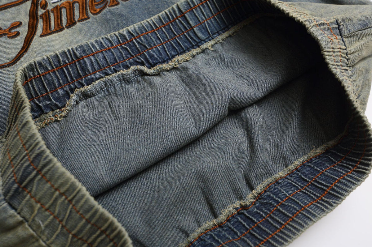 Denim Hoodie Vintage Washed Made Timeless Embroidery Oversized Fit