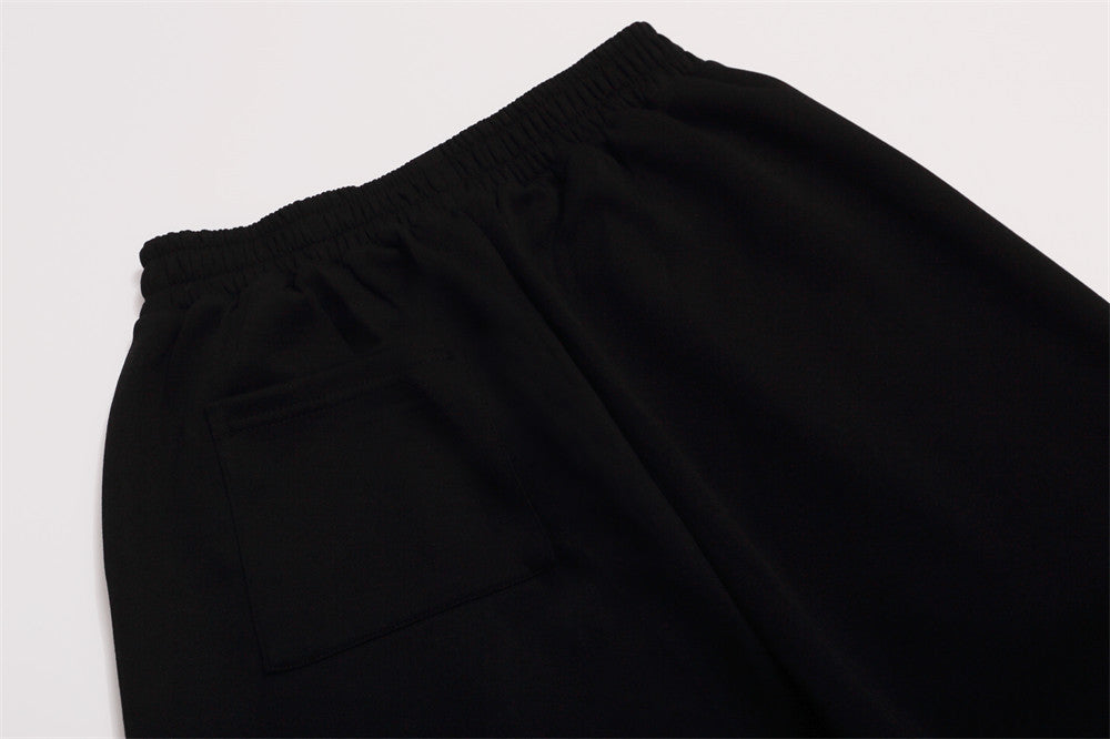 Men's Wide-Leg Sweatpants with Star, Stripe & Heraldic Crest Print