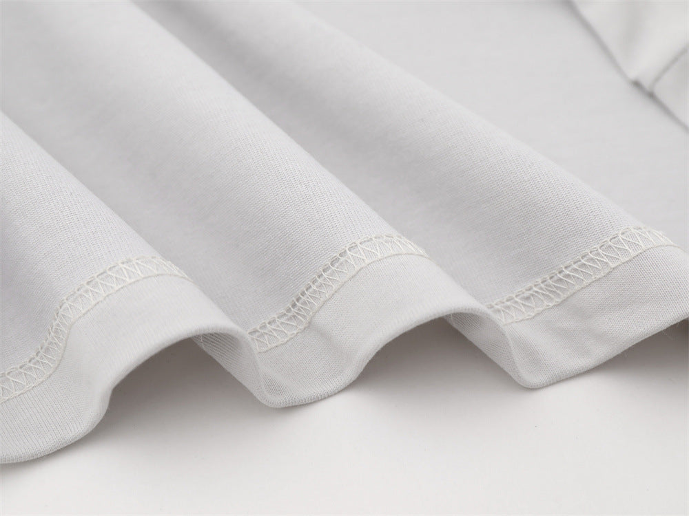 T-shirt homme à manches longues – Imprimé yeux, effet deux-en-un et manches rayées