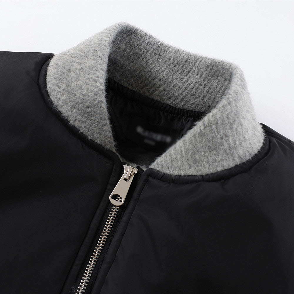 Men's Bomber Jacket Oversized MA-1 Flight Jacket with Ribbed Trim