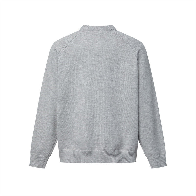 Cartoon Dog Jacquard Crew Neck Sweater – Oversized Knit Pullover