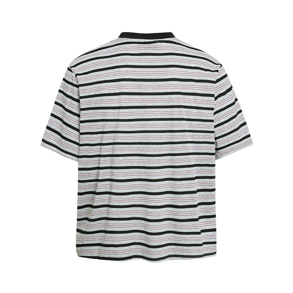 Striped Graphic T-Shirt – Mafaero Worldwide Oversized Crew Neck Tee
