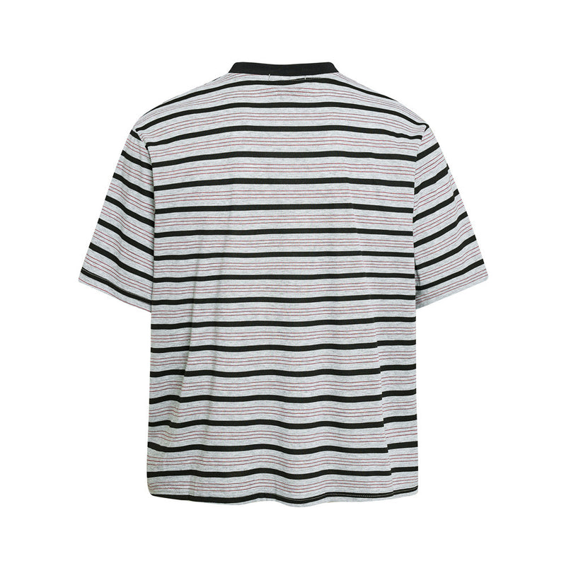 Striped Graphic T-Shirt – Mafaero Worldwide Oversized Crew Neck Tee
