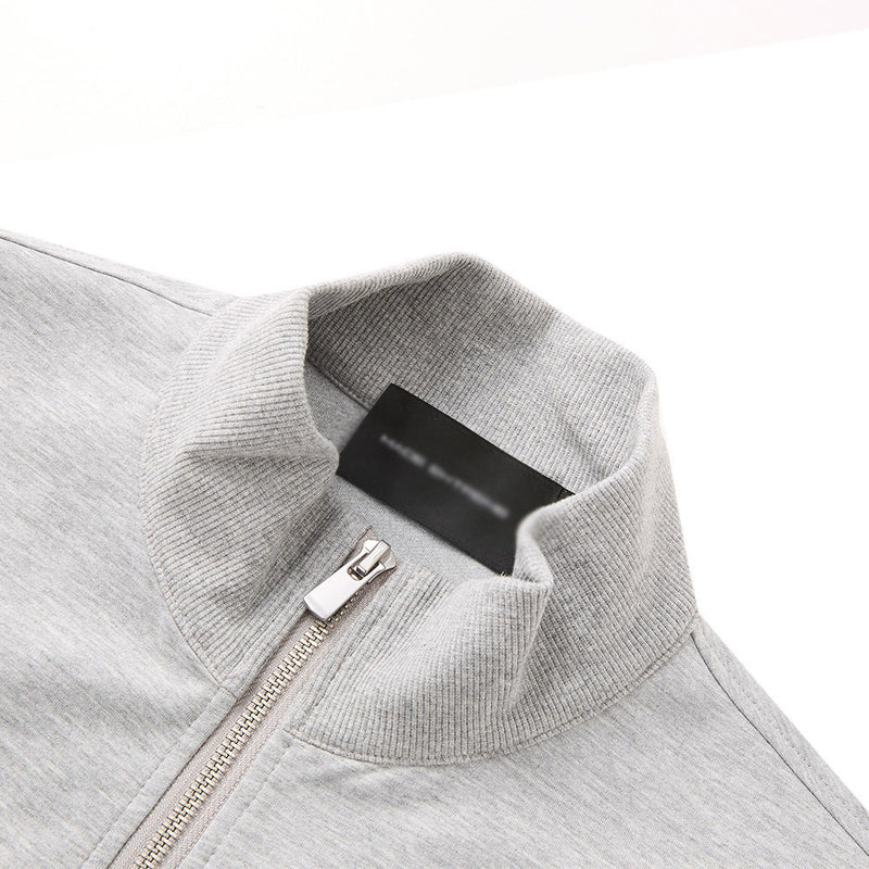 Mock Neck Full-Zip Sweatshirt Jacket – Relaxed Fit Fleece Zip-Up