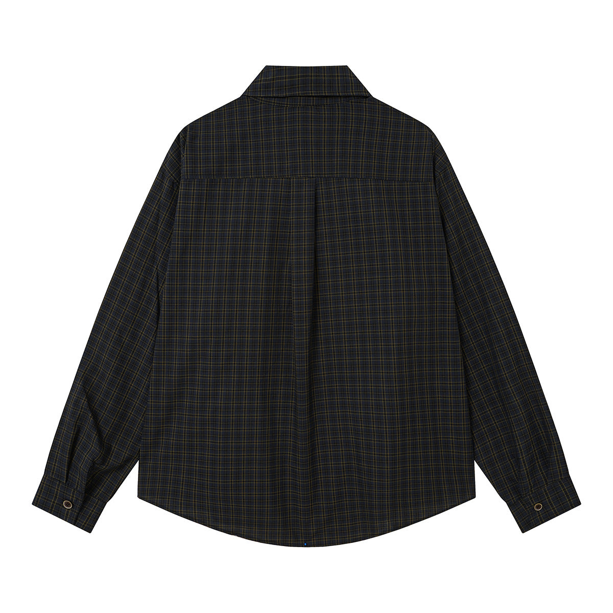 Chemise en flanelle à carreaux bleus – Coupe décontractée, manches longues et boutonnage