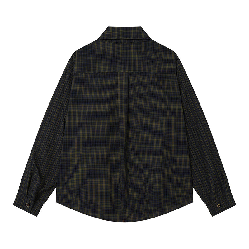 Chemise en flanelle à carreaux bleus – Coupe décontractée, manches longues et boutonnage