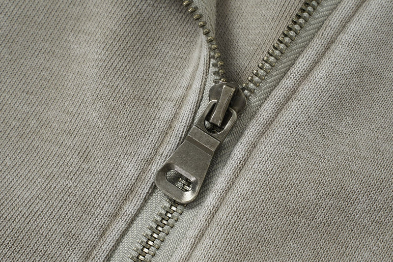 Oversized Acid Wash Zip-Up Hoodie – Deconstructed Streetwear Design
