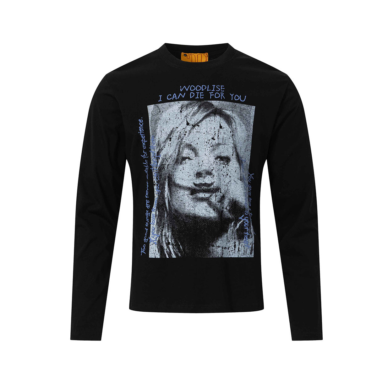Langarmshirt mit Grafikprint, Street-Rock-Porträt und Rundhalsausschnitt