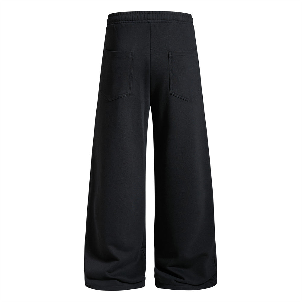 Wide-Leg Sweatpants with Pegasus Embroidery & Crew Skatepark Graphic