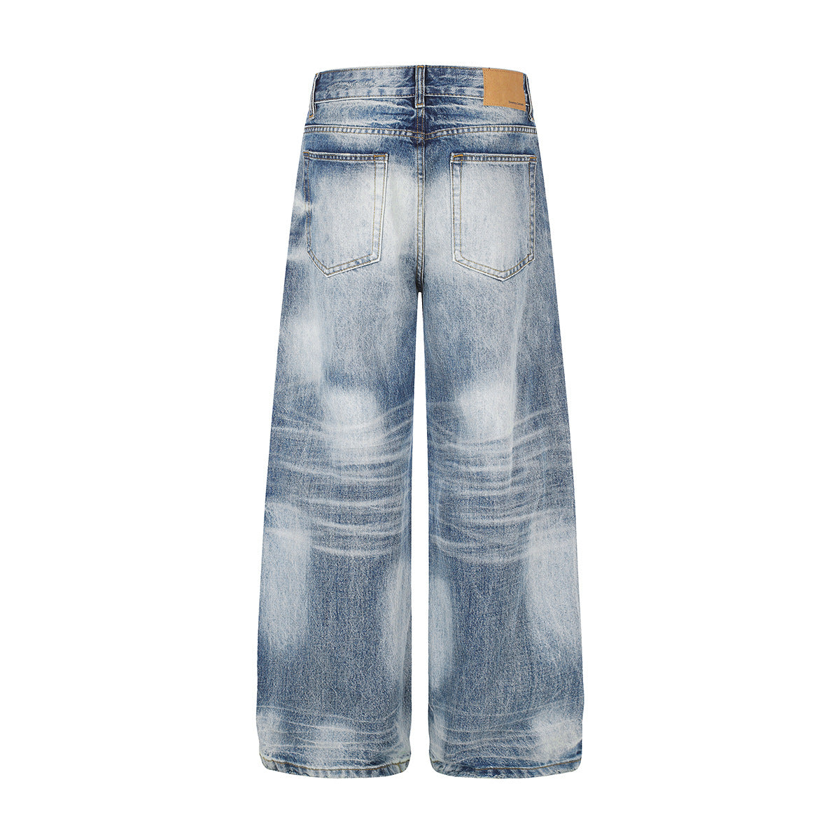 Jean baggy délavé clair – Pantalon droit en denim délavé, jambes larges et détails usés
