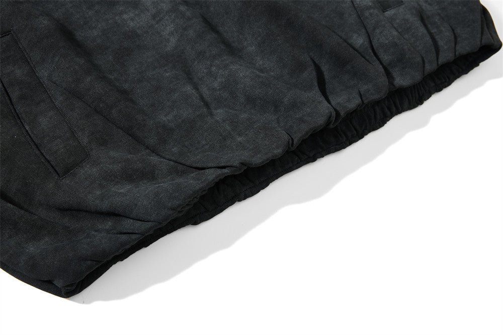 Jersey de cuello en V para hombre, oversized, con bordado universitario