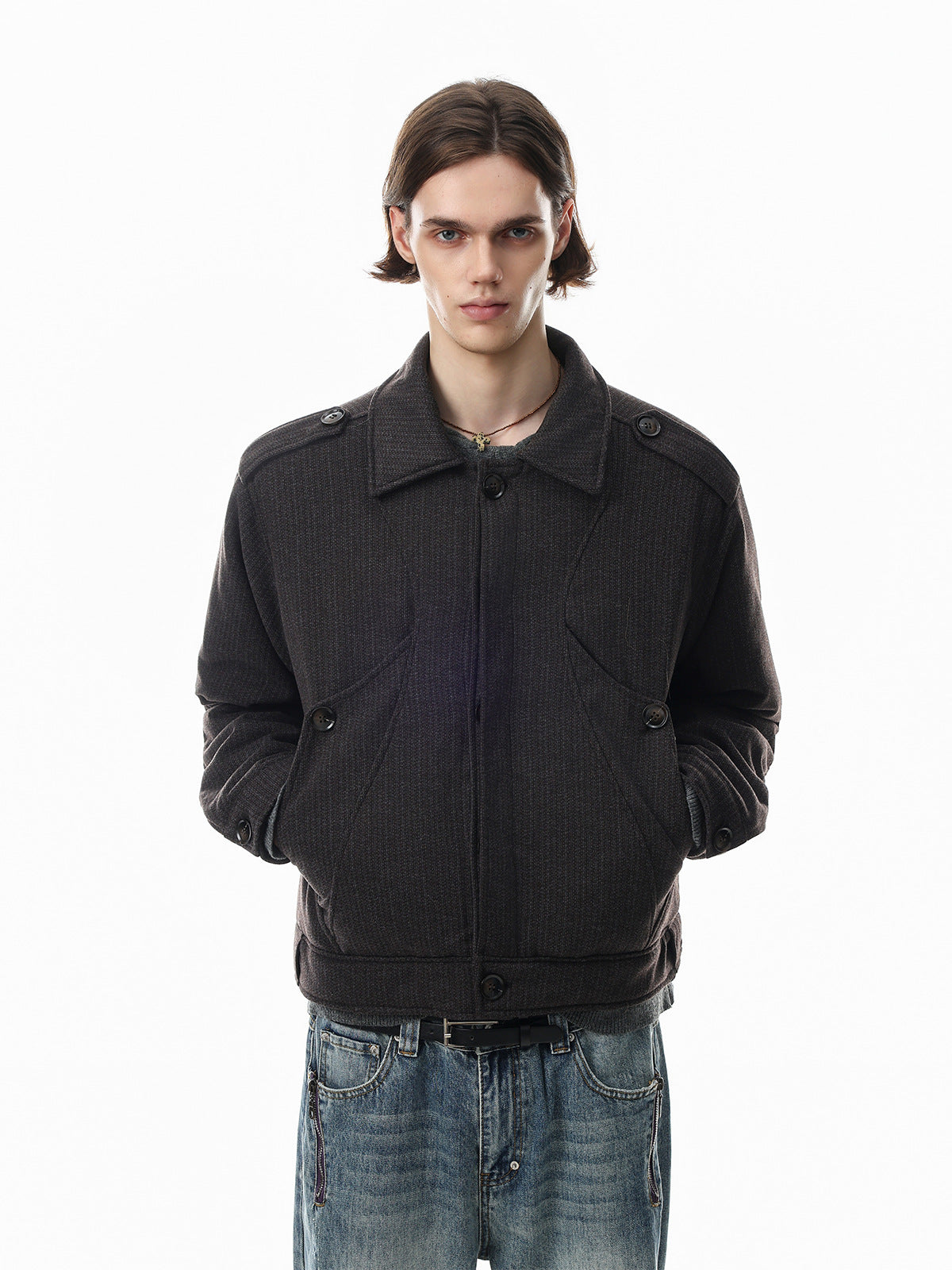 Fur Collar Padded Jacket – Retro American Lazy-Style Quilted Bomber
