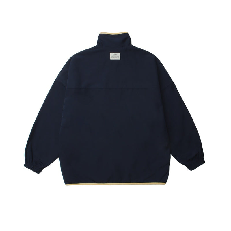 Colorblock Reversible Zip-Up Jacket — Stand Collar, Oversized Fit