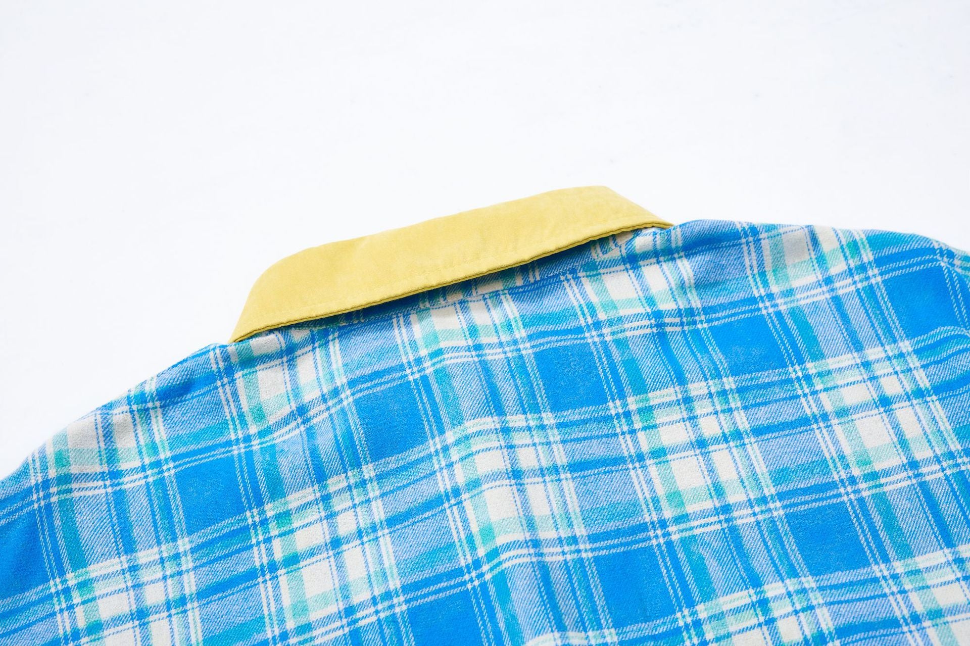 Plaid Flannel Shirt Jacket with Vintage Cartoon Embroidery – Washed Oversized