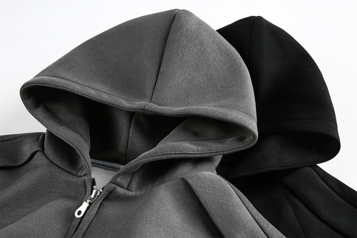 Hoodie zippé oversize doublé en molleton