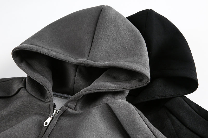 Hoodie zippé oversize doublé en molleton