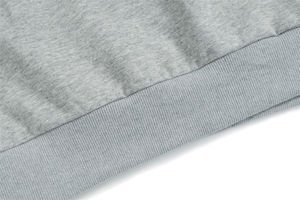 Layered-Look Plaid Collar Sweatshirt with Cartoon Sheep Appliqué