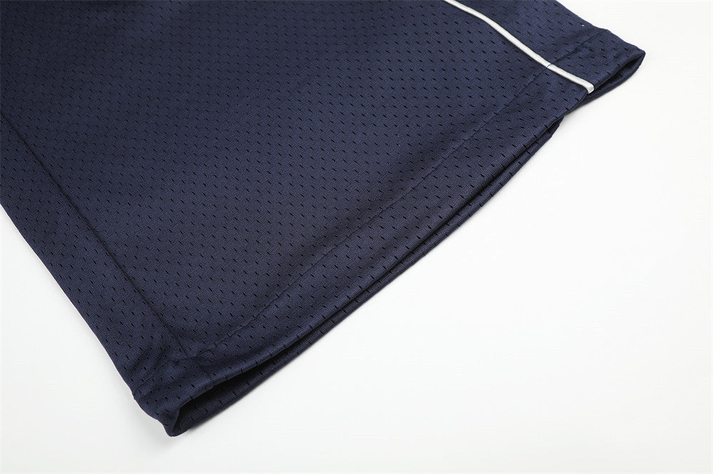 Herren-Meshhose mit weitem Bein und elastischem Bund – Script-Logo-Print, gerader Schnitt