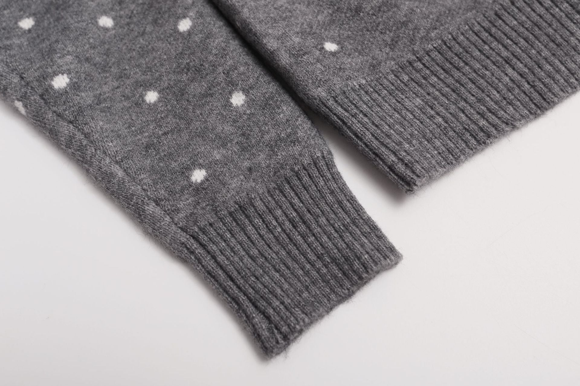 Polka Dot Knit Cardigan Sweater – Cropped Button-Up Vintage Style