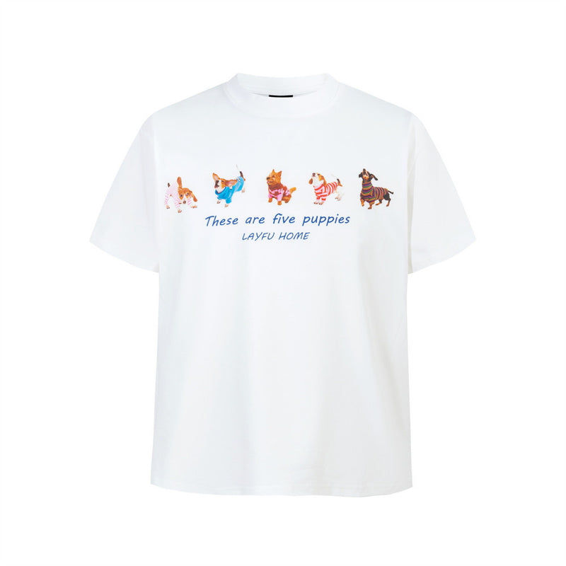 Five Puppies T-Shirt mit Motiv – Unisex-T-Shirt mit kurzen Ärmeln und Rundhalsausschnitt