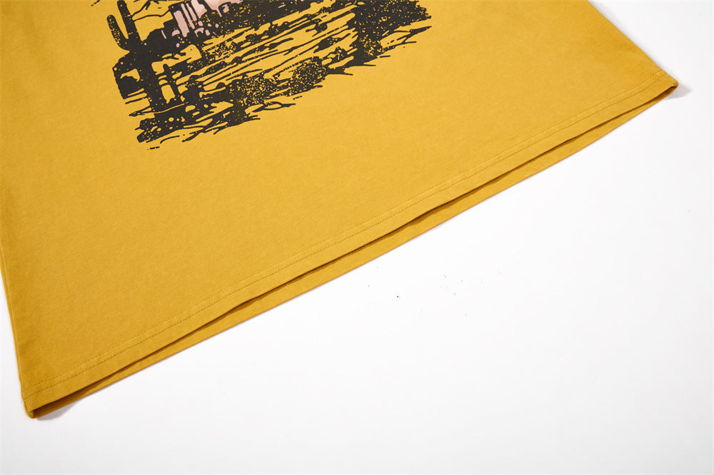 Men's Long Sleeve Tee Desert Dust & Neon Lust Raglan Graphic Shirt