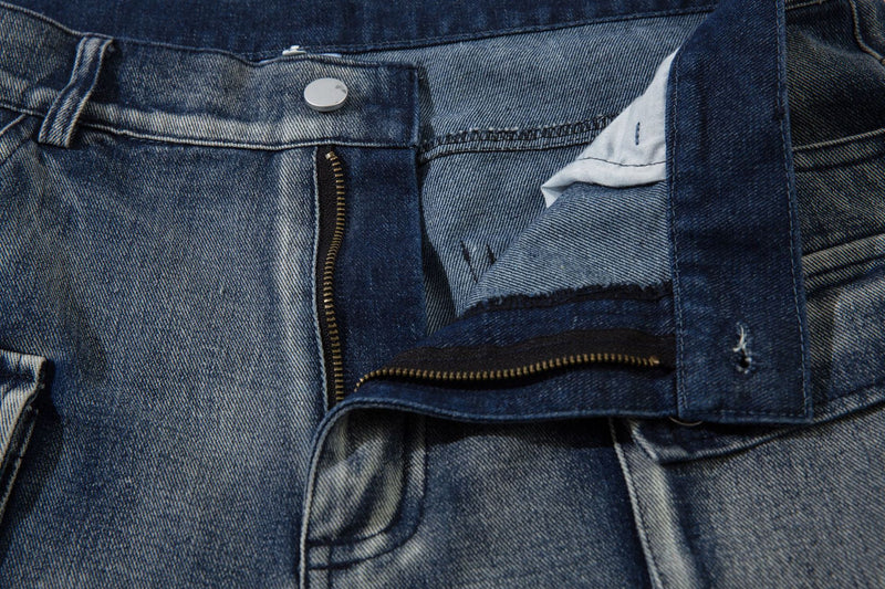Wide-Leg Cargo Jeans with Barbed Wire Embroidery – Baggy Streetwear Denim