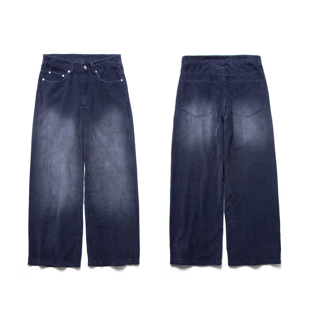 Baggy-Cordhose für Herren – Wide-Leg, gewaschen, Vintage, gerades Bein