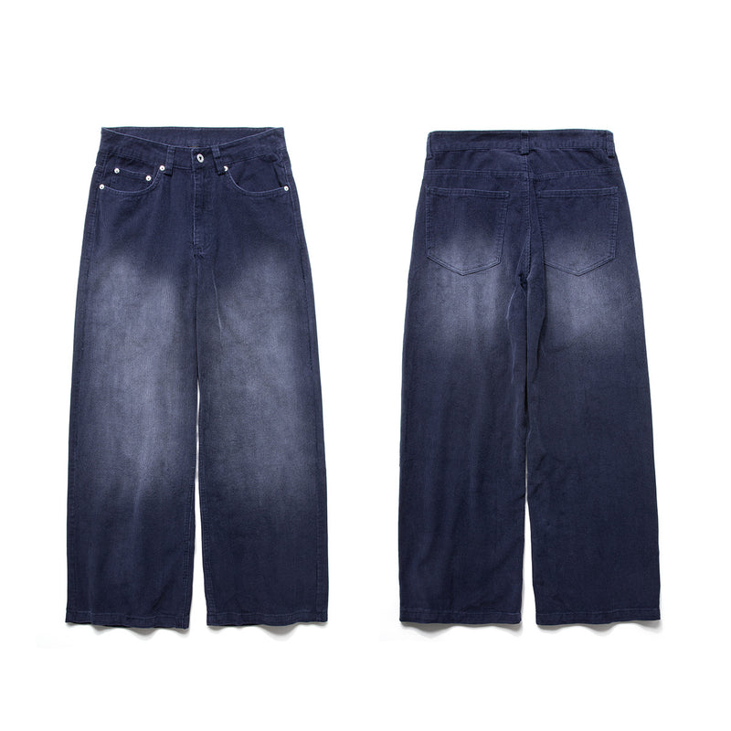 Baggy-Cordhose für Herren – Wide-Leg, gewaschen, Vintage, gerades Bein