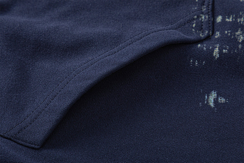 Sweat à capuche zippé avec motif chevalier vintage – Streetwear oversize délavé