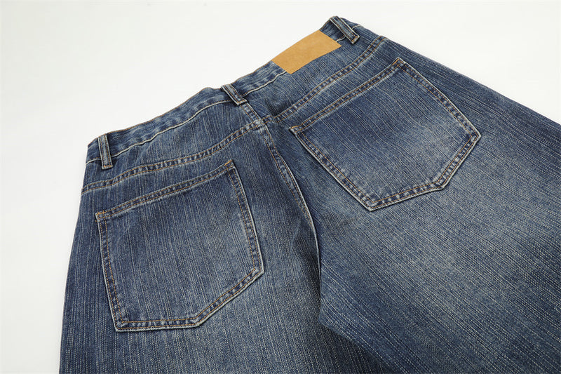 Baggy Black Jeans für Herren – Wide-Leg-Barrel-Fit aus verwaschenem Denim