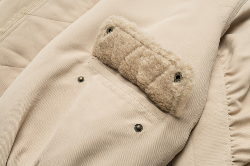 Cazadora bomber extragrande con forro de sherpa – Abrigo acolchado de invierno