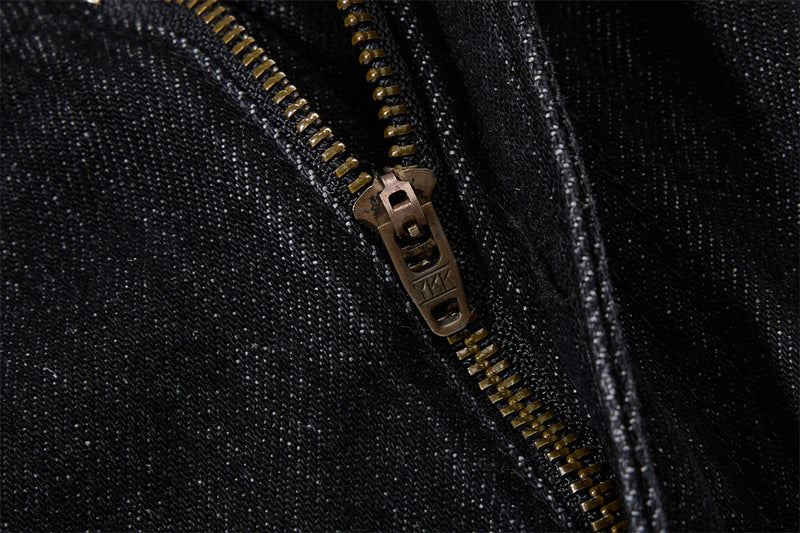 Gothic Buckle Strap Flare Jeans – Men's Washed Black Distressed Denim
