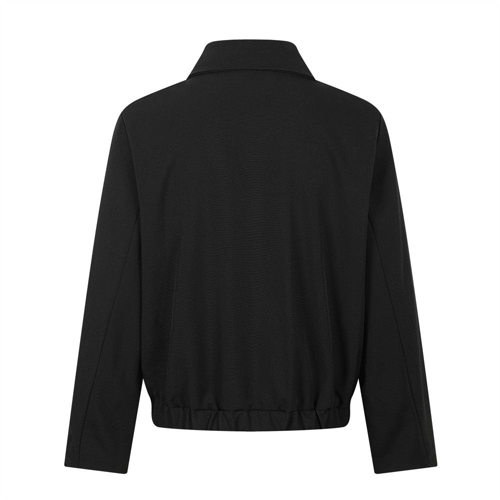 Men's Short Asymmetric Jacket with Airplane Clasp & Diagonal Placket