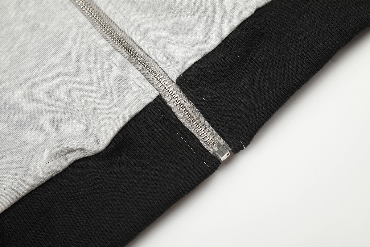 Veste de survêtement zippée color block à étoiles et manches rayées