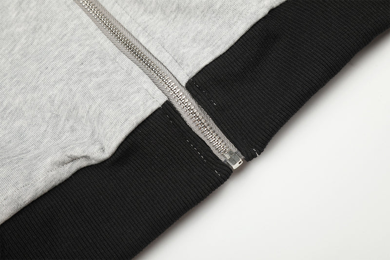 Veste de survêtement zippée color block à étoiles et manches rayées