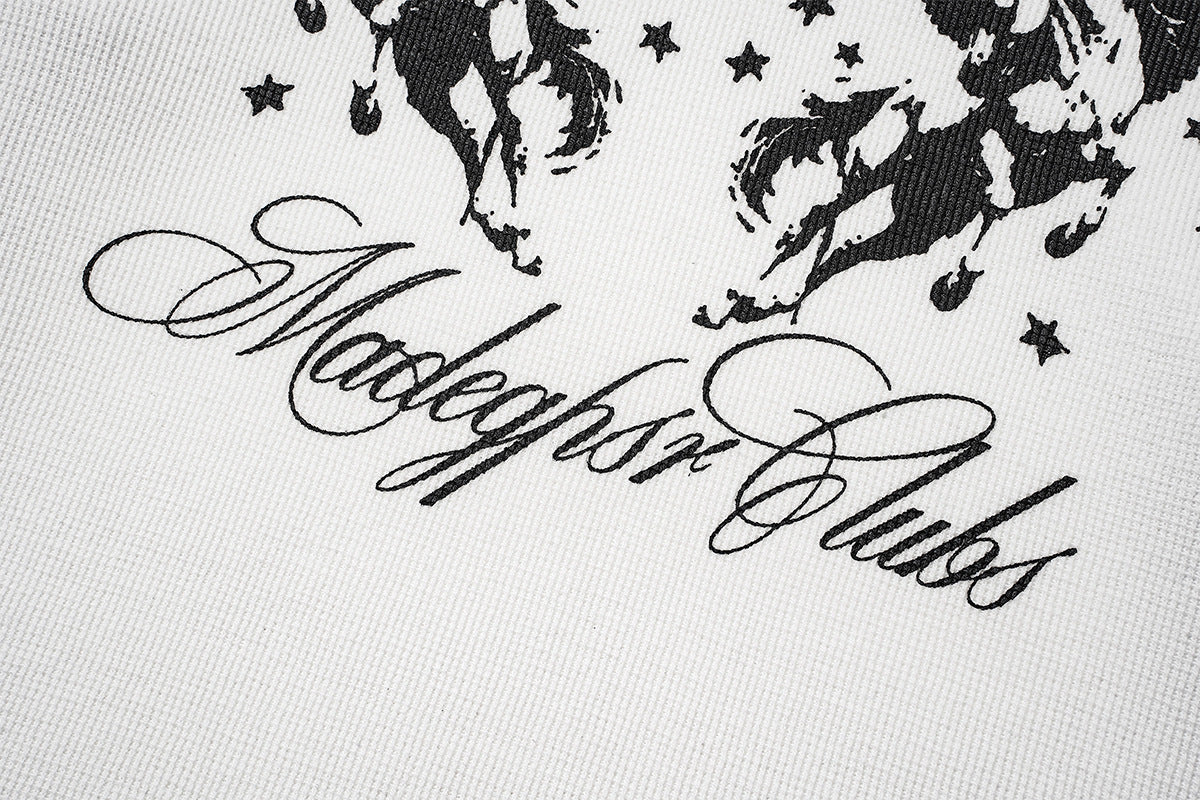 T-shirt de baseball à manches longues raglan et étoiles avec motif Pégase
