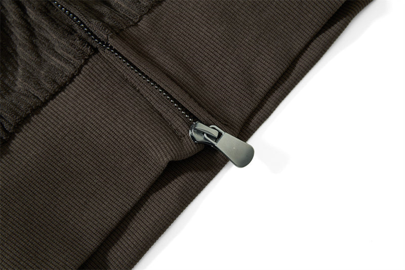 Chaqueta corta con cremallera y cuello alto - Corte holgado y textura de canalé