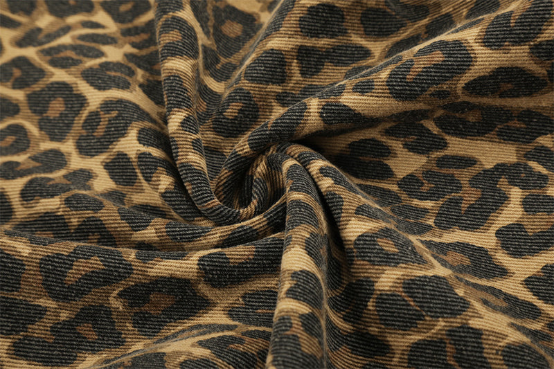 Leopard Print Wide-Leg Track Pants – Loose Fit Streetwear Sweatpants with Side