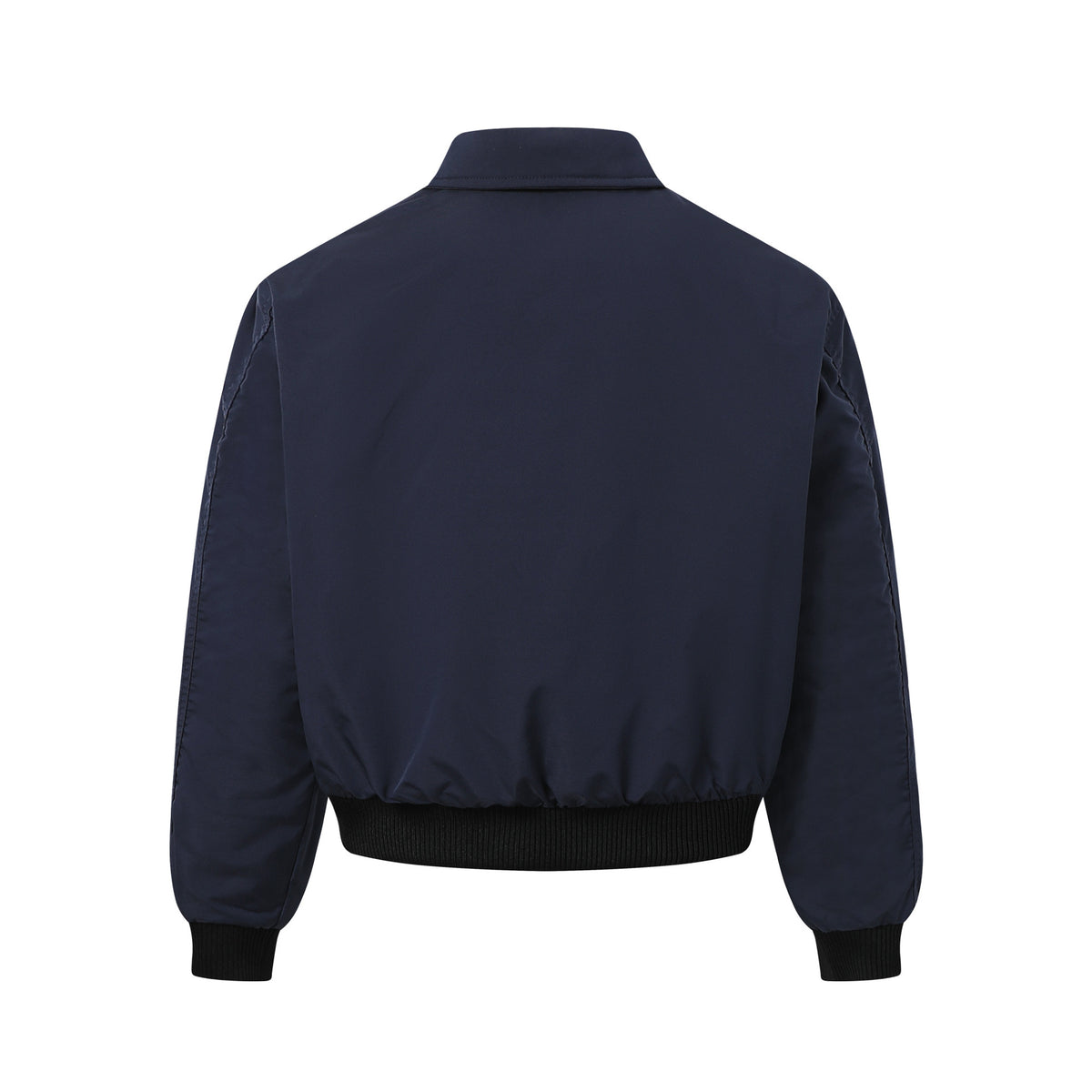 Veste bomber matelassée pour homme avec col à pointes et coutures arrondies