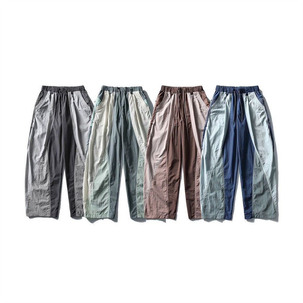Wide-Leg Colorblock Track Pants – Relaxed Fit Outdoor Sport Trousers