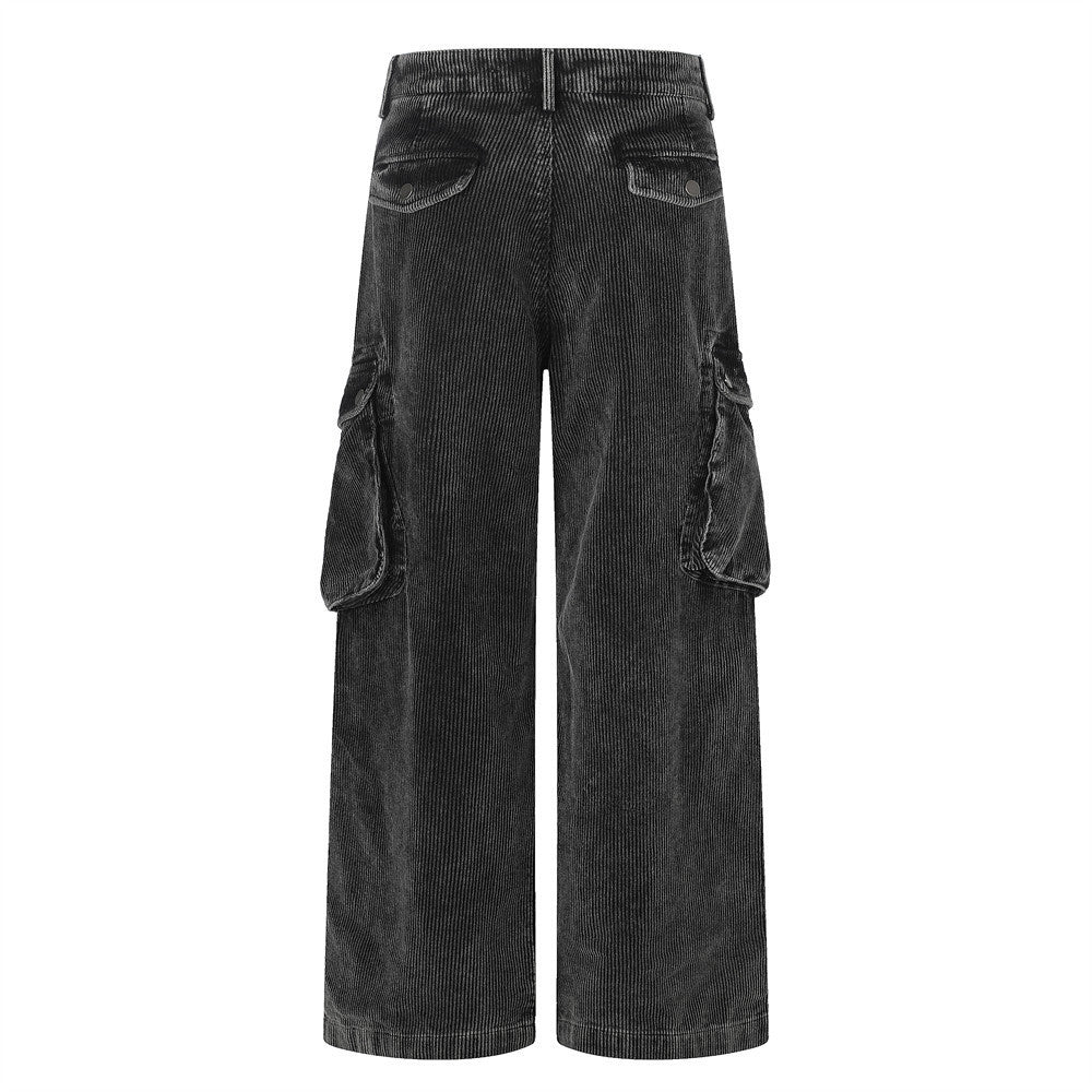 Herren-Cargohose aus Cord – Weites Bein, viele Taschen, Vintage-Washed-Look