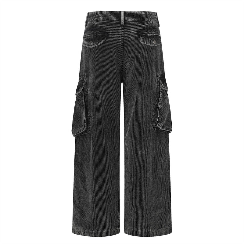 Herren-Cargohose aus Cord – Weites Bein, viele Taschen, Vintage-Washed-Look