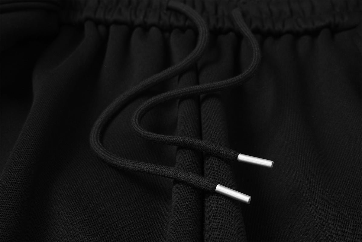 Wide-Leg Sweatpants with Belt Sash and Script Logo Print